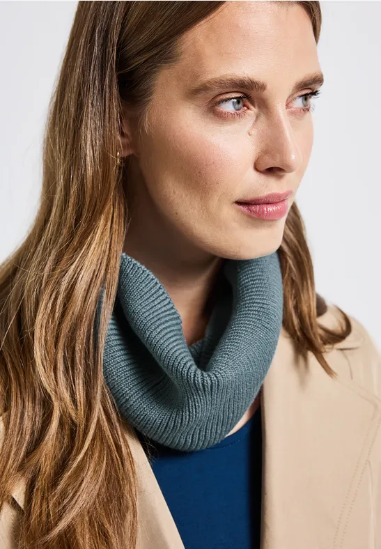 Rippstrick Loop-Schal sterling blue