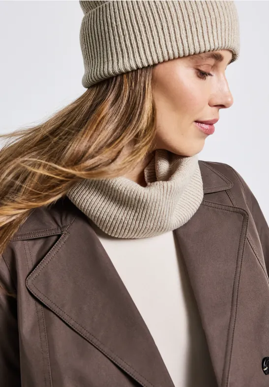 Rippstrick Loop-Schal oak beige melange