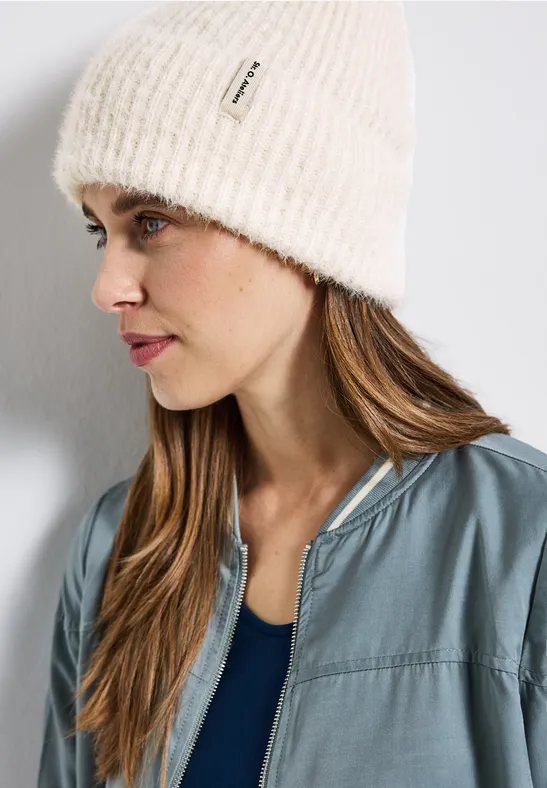 Bonnet en fil de plumes lucid white