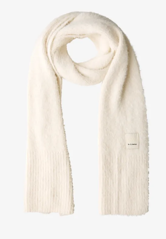 Longue écharpe en fil de plume lucid white
