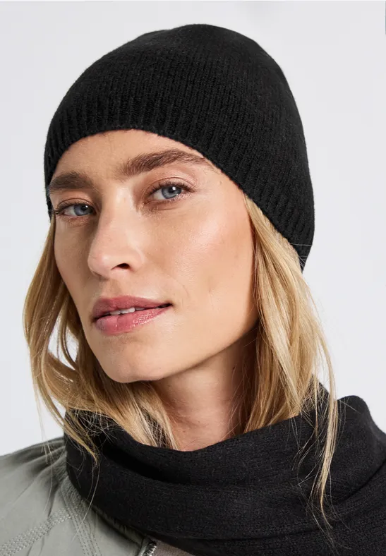 Bonnet en maille fine Black