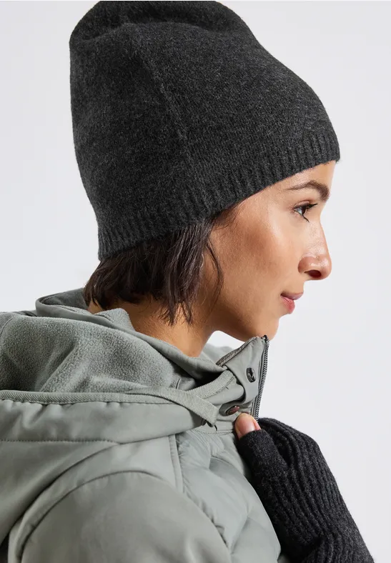 Bonnet en maille fine anthracite melange