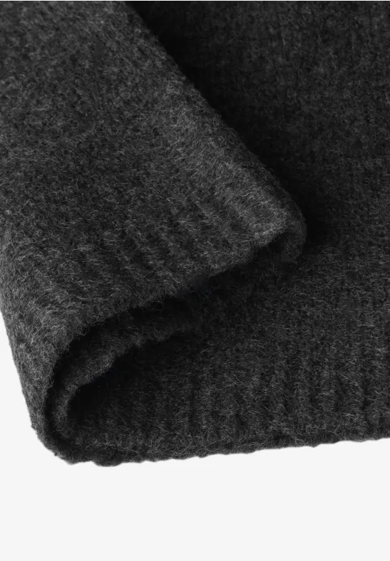 Bonnet en maille fine anthracite melange