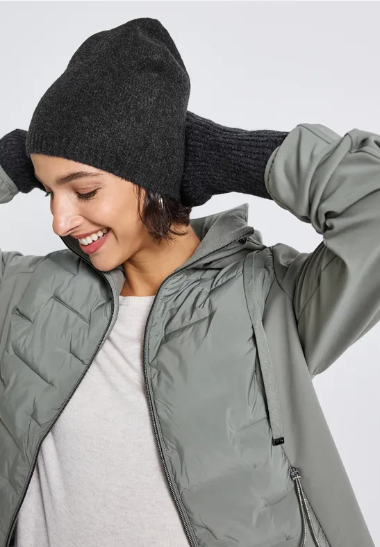 Bonnet en maille fine anthracite melange