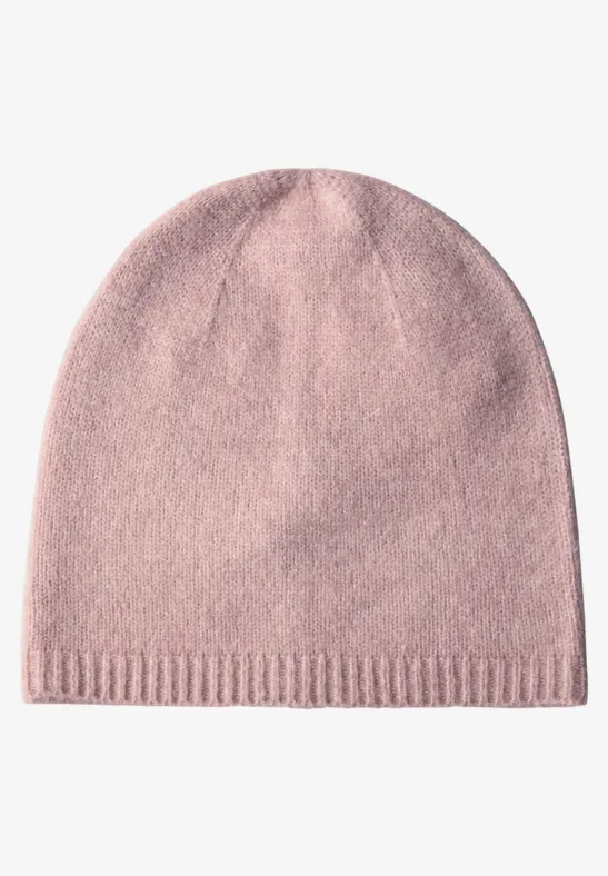 Bonnet en maille fine rosewood pink melange