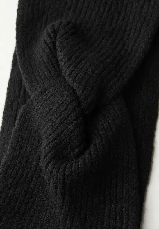 Bandeau en tricot fin Black