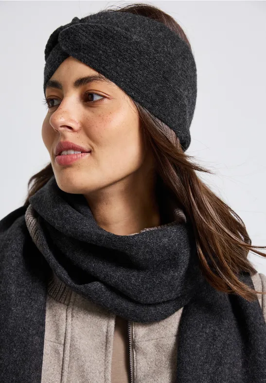 Bandeau en tricot fin anthracite melange