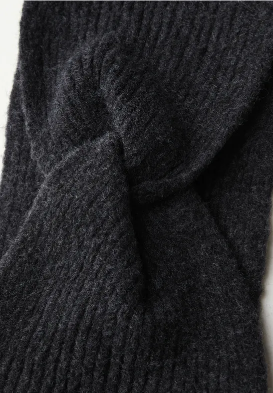 Bandeau en tricot fin anthracite melange