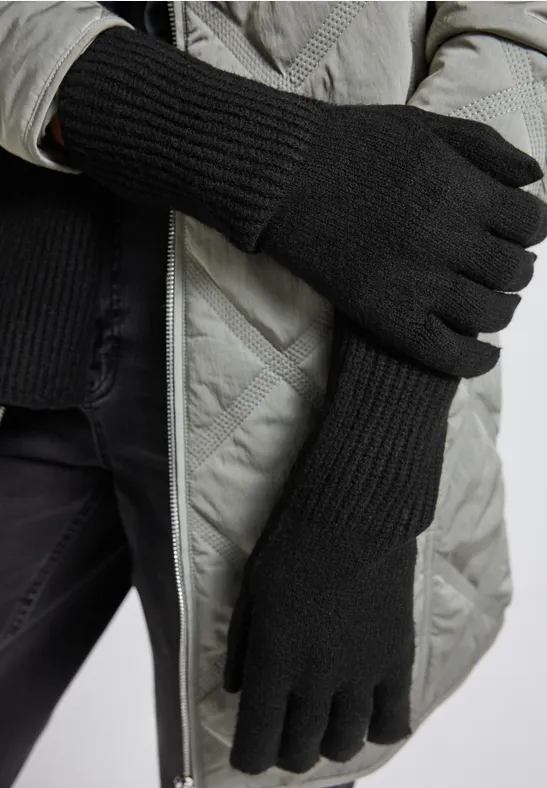 Gants en maille fine Black