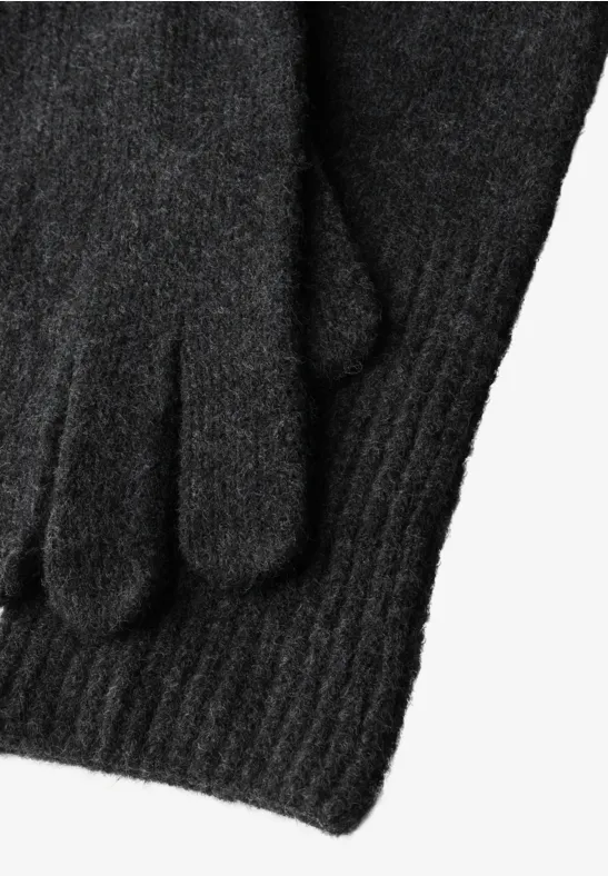 Gants en maille fine anthracite melange