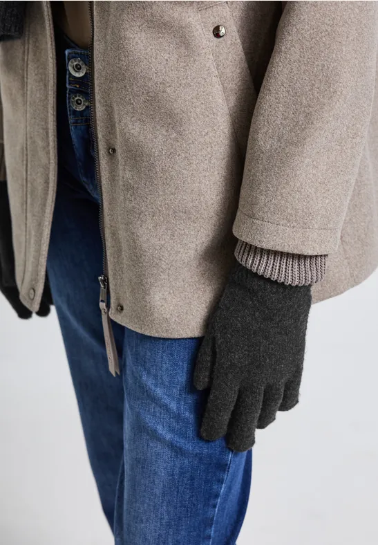 Gants en maille fine anthracite melange