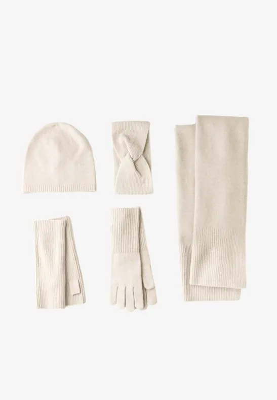 Gants en maille fine oak beige melange