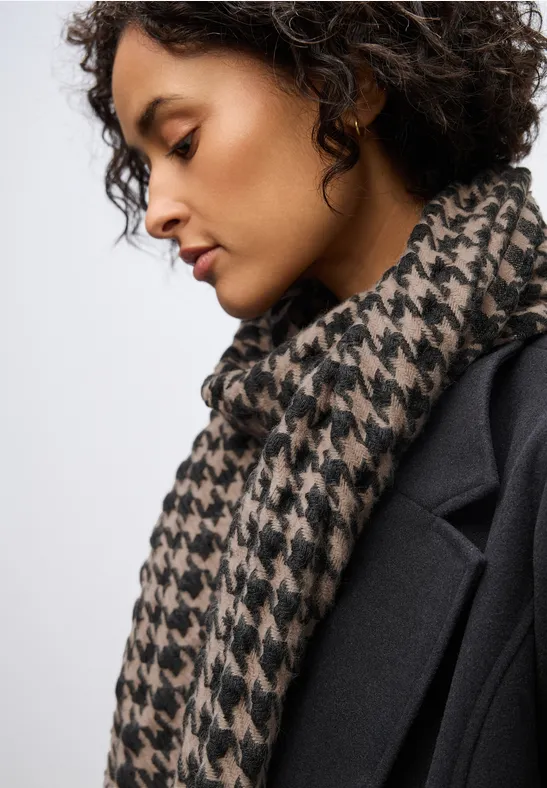 Houndstooth Strukturschal Black