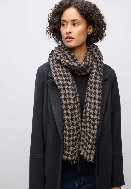 Houndstooth Strukturschal Black
