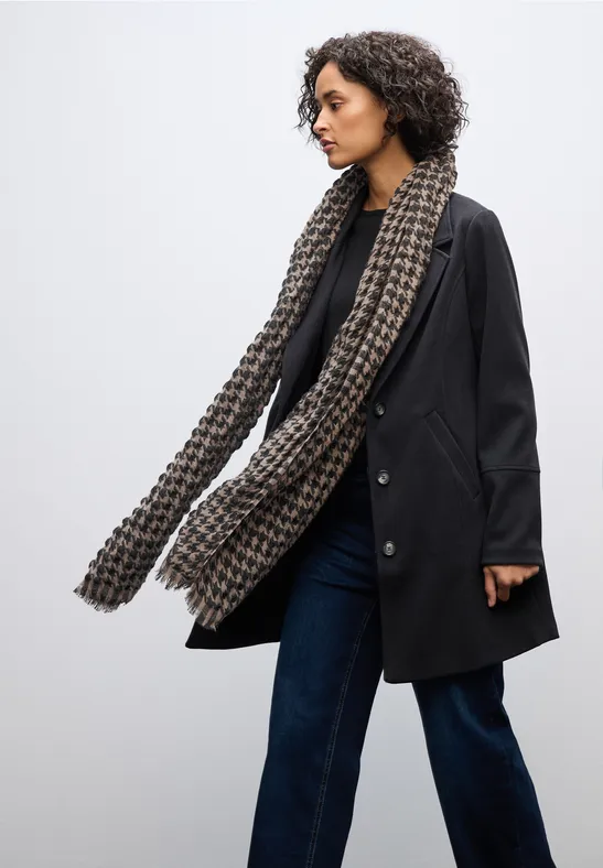 Houndstooth Strukturschal Black