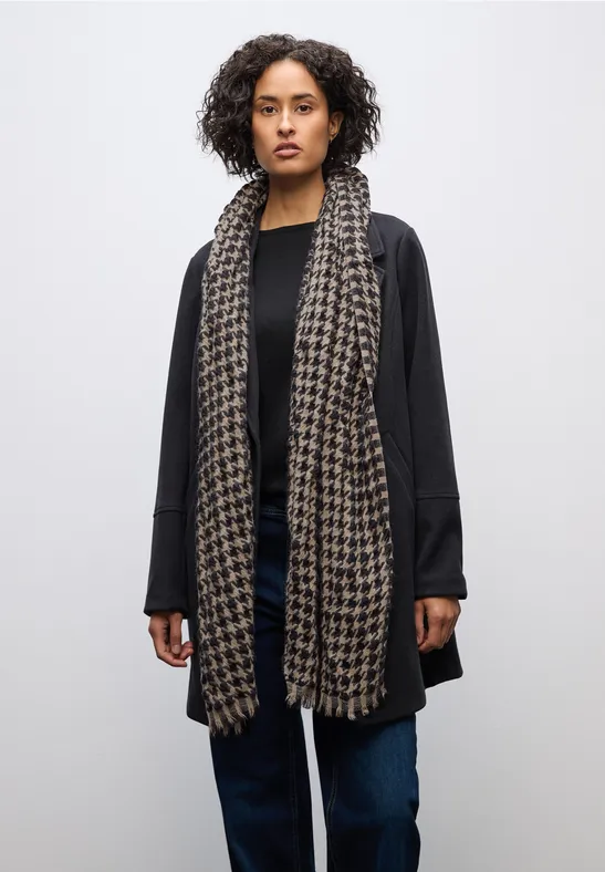 Houndstooth Strukturschal Black