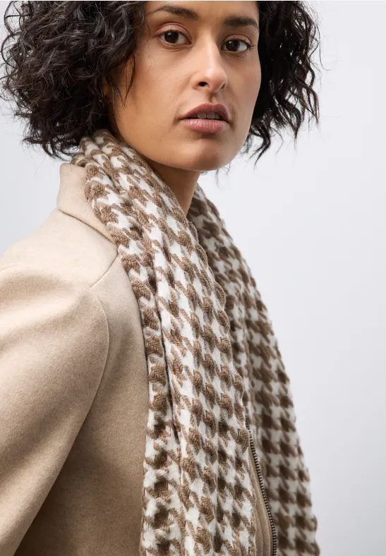 Houndstooth Strukturschal rocky brown
