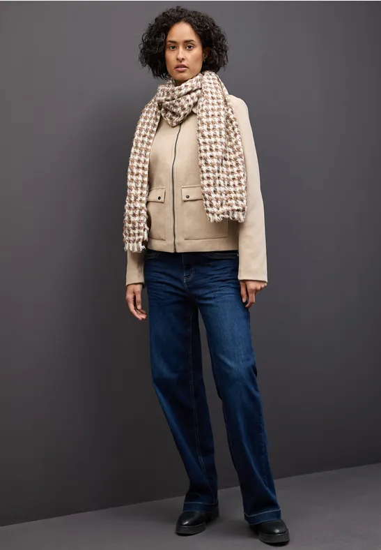 Houndstooth Strukturschal rocky brown