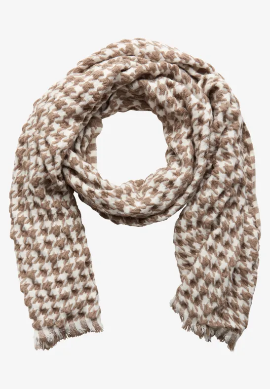 Houndstooth Strukturschal rocky brown