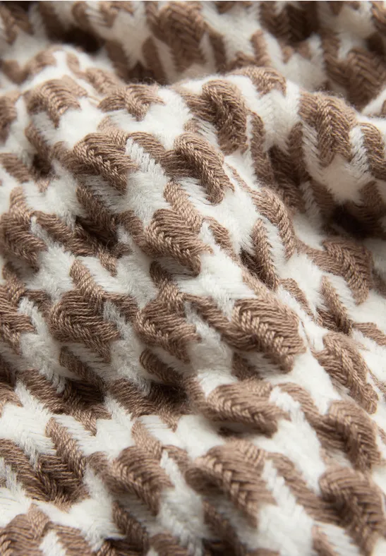 Houndstooth Strukturschal rocky brown