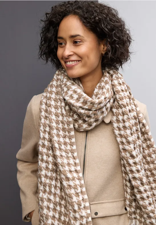 Houndstooth Strukturschal rocky brown