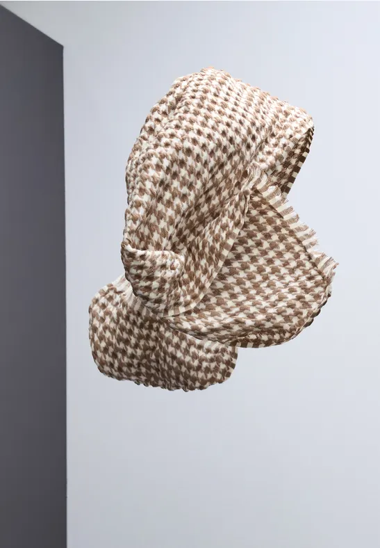 Houndstooth Strukturschal rocky brown