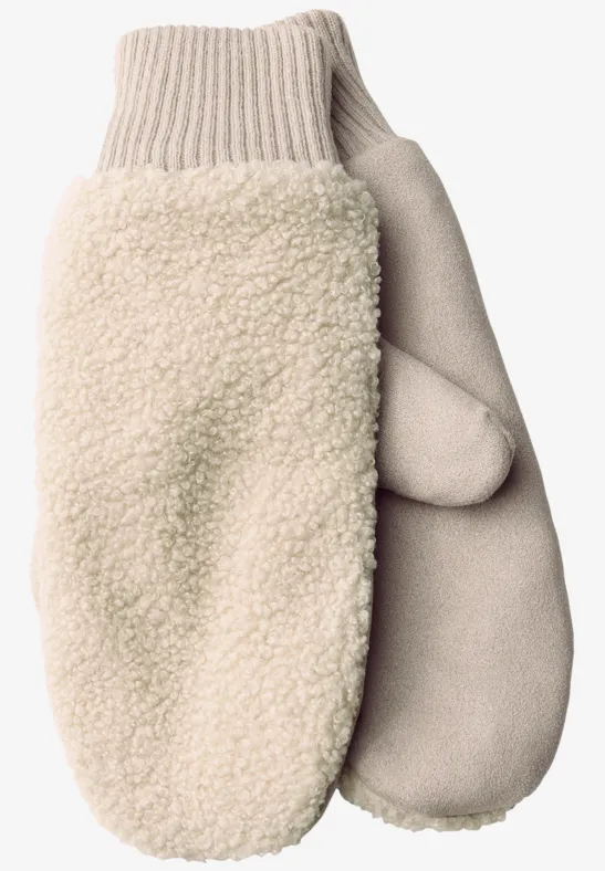 Teddy Velours Handschuhe pastel sand