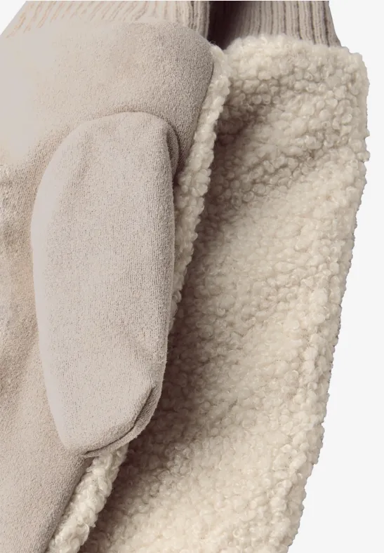Teddy Velours Handschuhe pastel sand