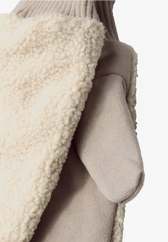 Teddy Velours Handschuhe pastel sand