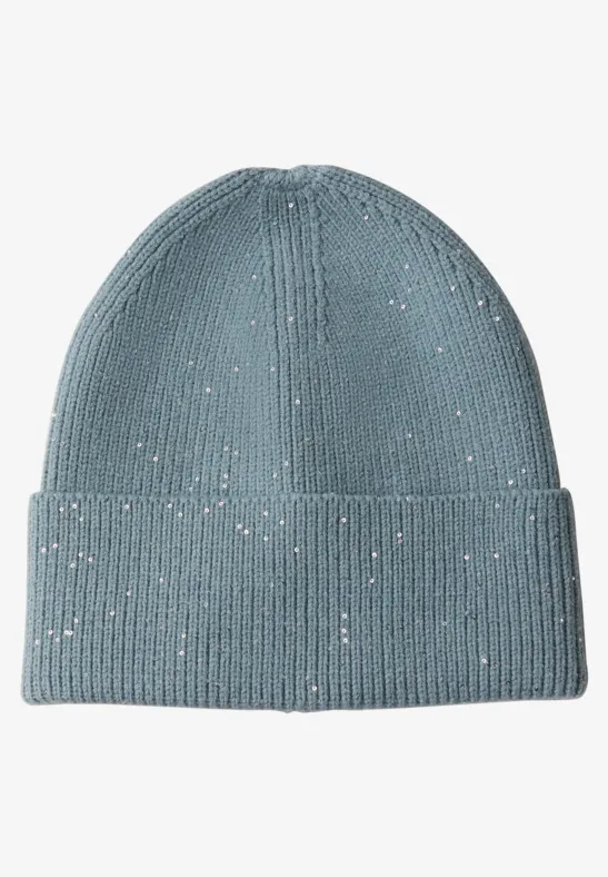 Beanie mit Pailletten sterling blue mel.