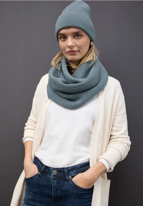 Loop Schal mit Pailletten sterling blue mel.