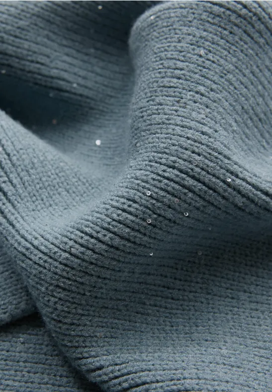 Loop Schal mit Pailletten sterling blue mel.