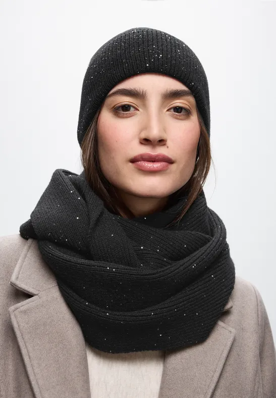 Loop Schal mit Pailletten Black