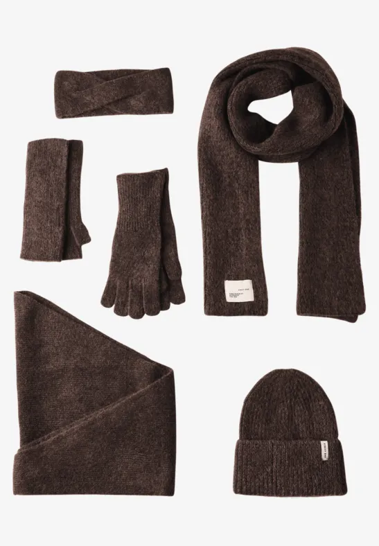 Strickmütze mit Woll-Anteil deep roast brown mel.