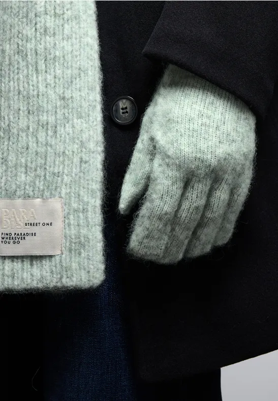 Handschuhe mit Woll-Anteil serene green mel.