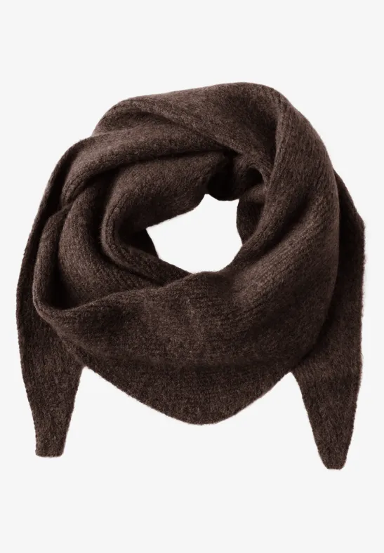 Schal mit Woll-Anteil deep roast brown mel.