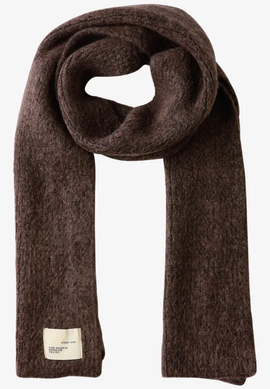 Schal mit Woll-Anteil deep roast brown mel.