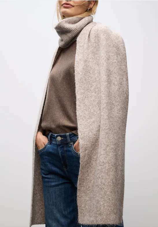 Schal mit Turtleneck Soft Sand Mel.