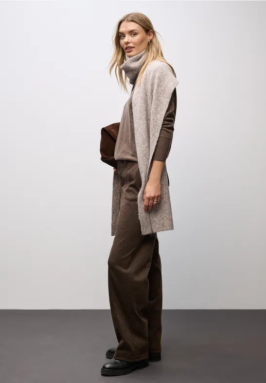 Schal mit Turtleneck Soft Sand Mel.