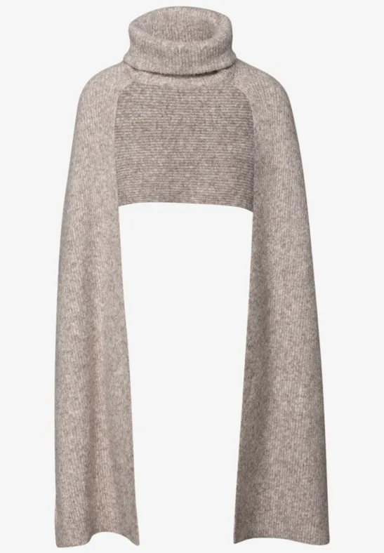 Schal mit Turtleneck Soft Sand Mel.