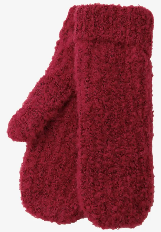 Bouclé Fäustlinge carpet red