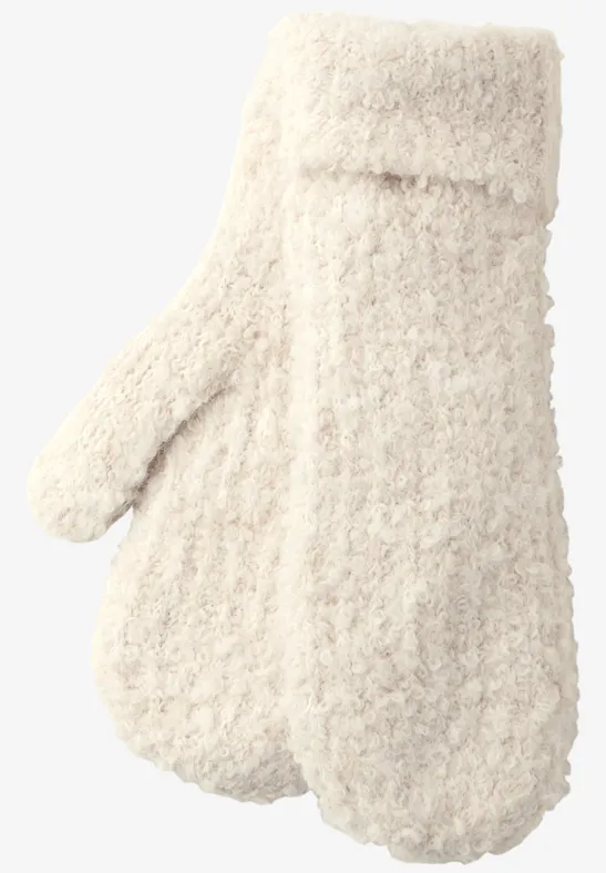 Bouclé Fäustlinge soft beige