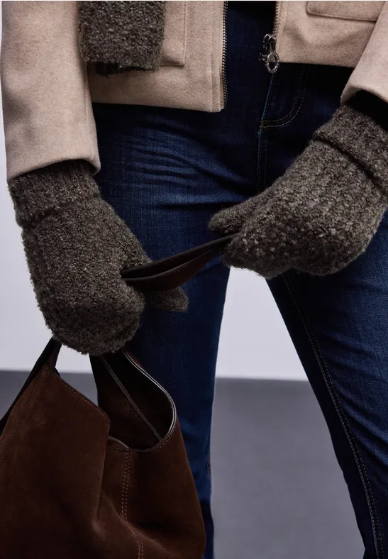Moufles en bouclette nomad brown