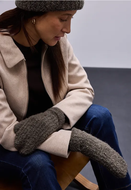 Moufles en bouclette nomad brown