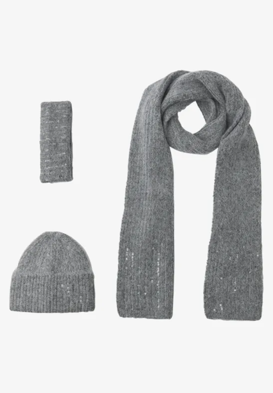 Schal mit Pailletten anthracite melange