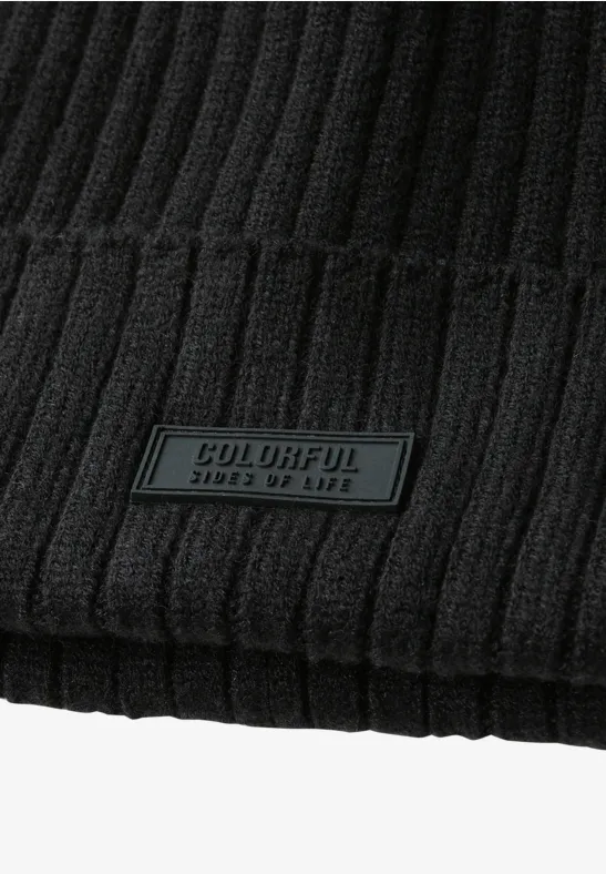 Rippstrick Beanie Black