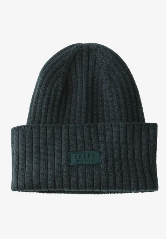 Rippstrick Beanie juniper green