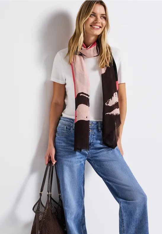 Leichter Schal mit Muster faded rose