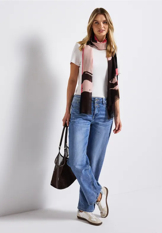 Leichter Schal mit Muster faded rose