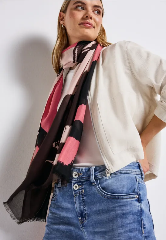 Leichter Schal mit Muster faded rose